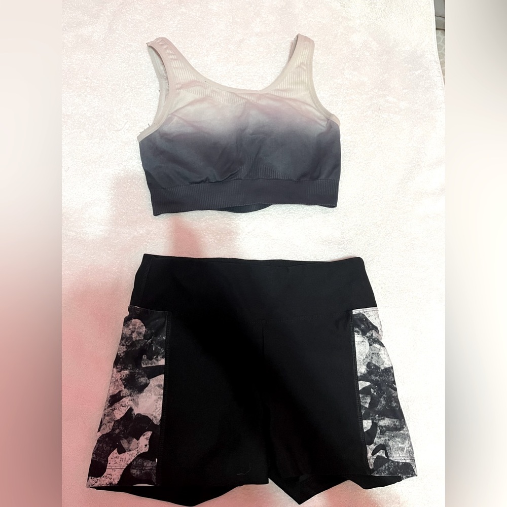 Sports Bra and Shorts Workout Set